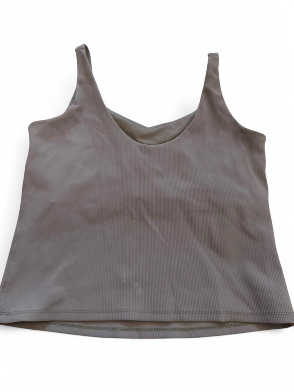 SPANX Ribbed Scoop Neck Tank Top - Taupe Gray